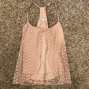 American Eagle tan chiffon cami